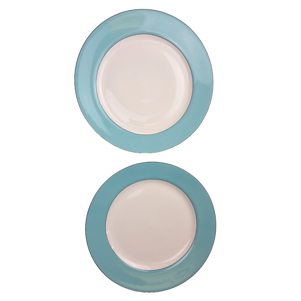 Set of 2 Lenox Kate Spade Rutherford Circle Turquoise Dinner Plates RETIRED